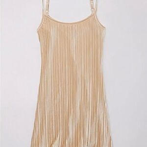 American Eagle Outfitters Tan Velvet Mini Dress Size XS NWT